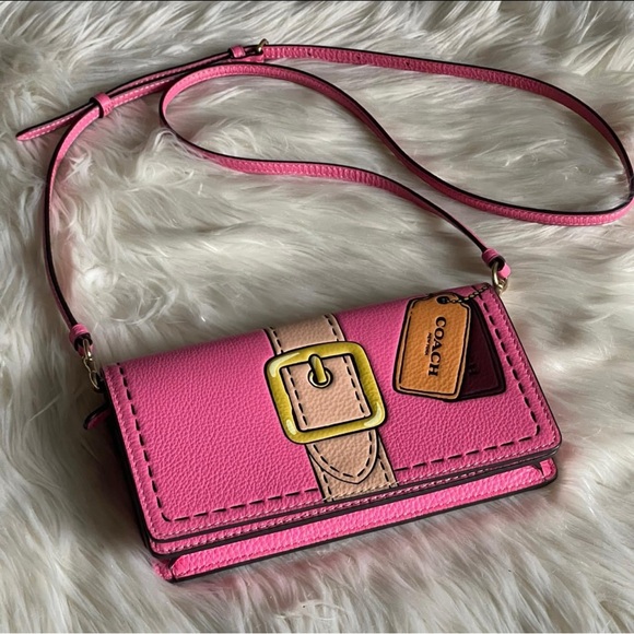 CH181 - Coach Anna Foldover Clutch Crossbody with Trompe L'oeil Print - Picture 5 of 12